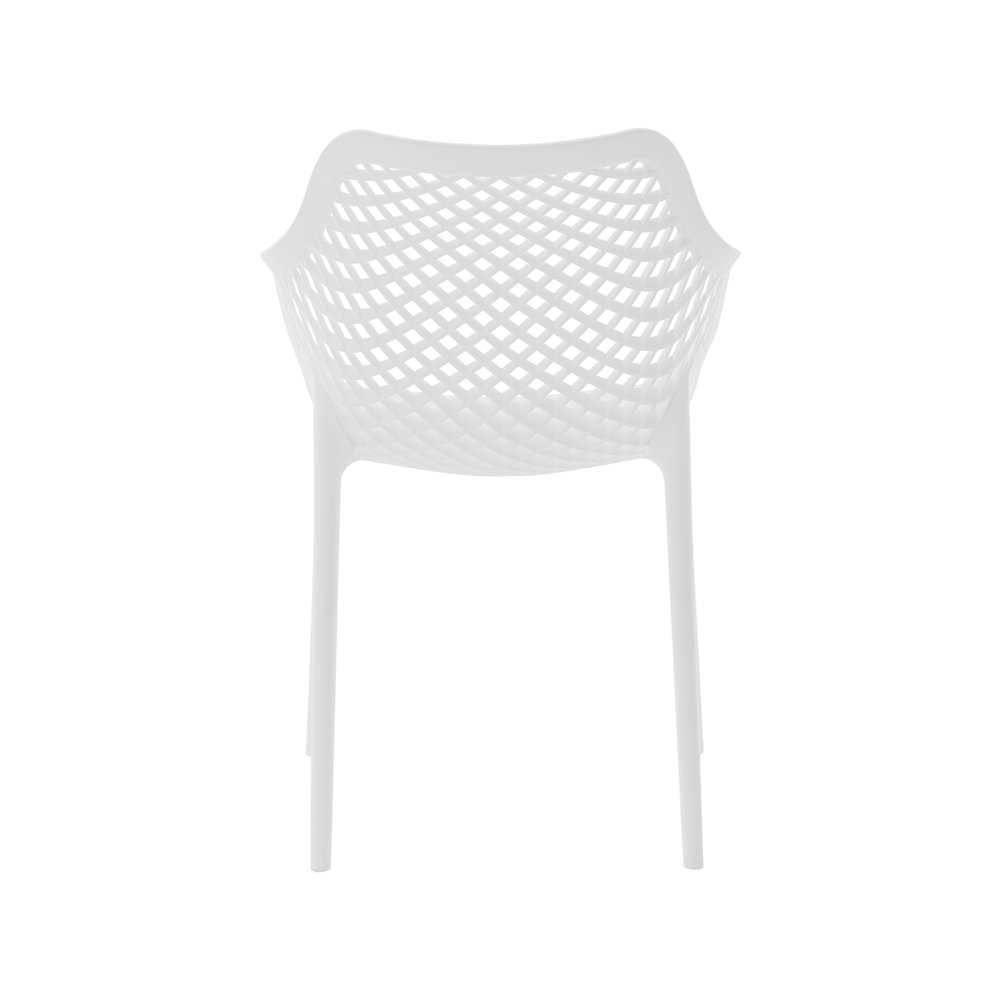 Mykonos White Outdoor Patio Dining Chair, Set of 4. Picture 3