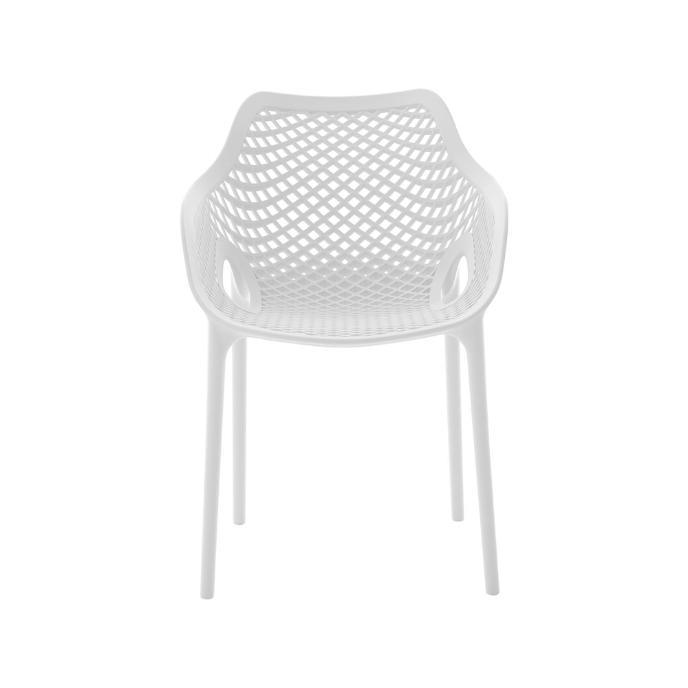 Mykonos White Outdoor Patio Dining Chair, Set of 4. Picture 4