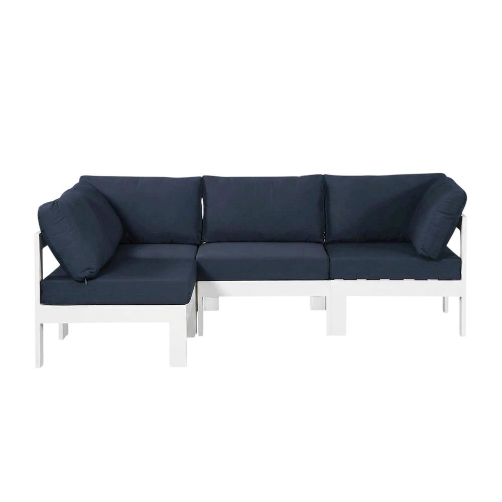 Navy Fabric Outdoor Modular Sectional, Contemporary Style, Weather-Resistant. Picture 4