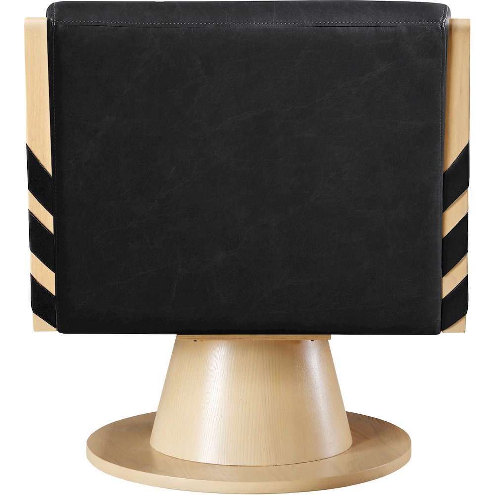 Millwin Black Vegan Leather Swivel Accent Chair. Picture 5