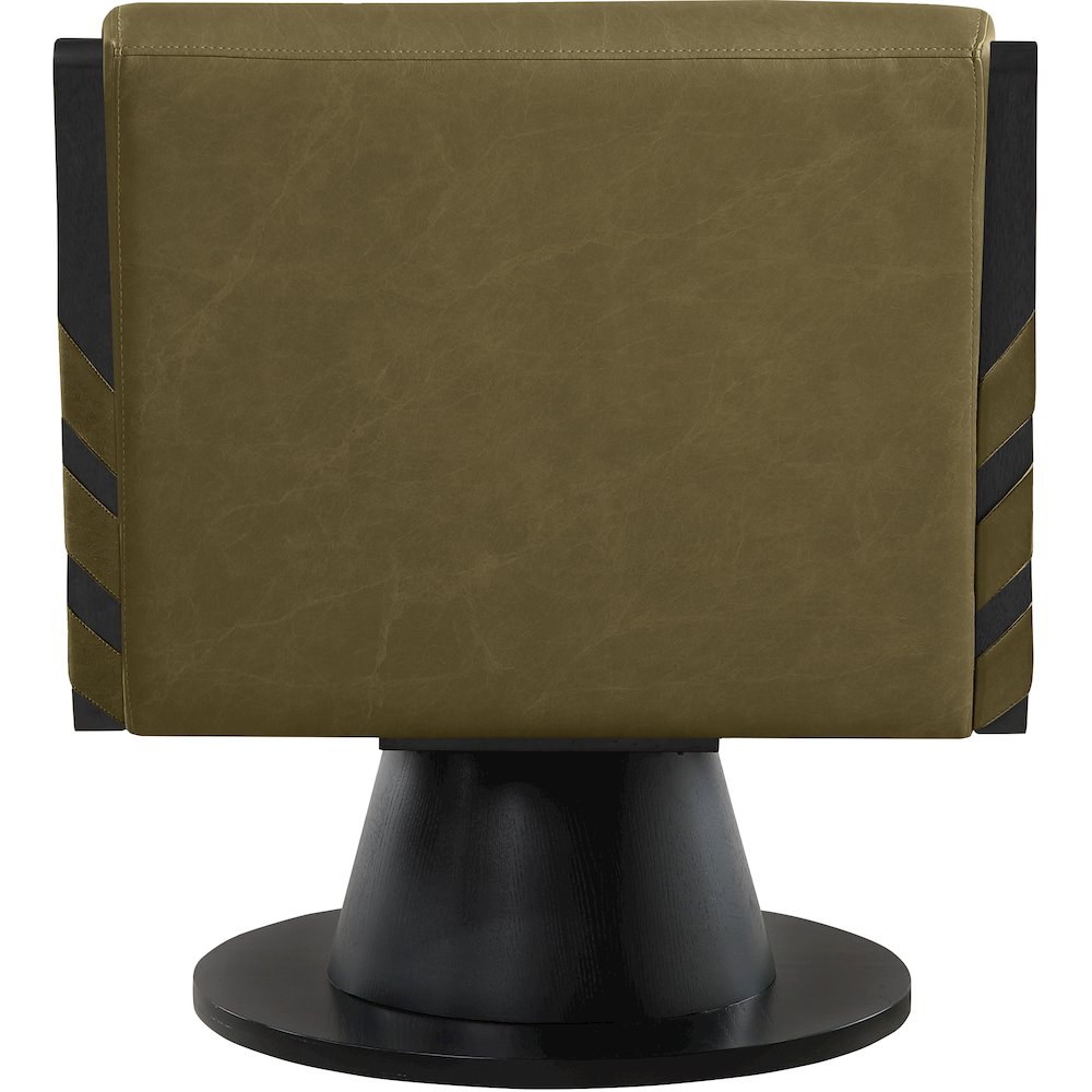 Millwin Olive Vegan Leather Swivel Accent Chair. Picture 5