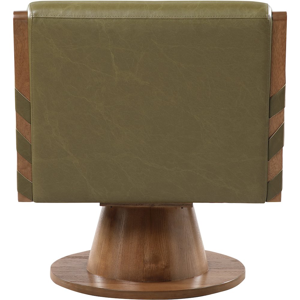 Millwin Olive Vegan Leather Swivel Accent Chair. Picture 5