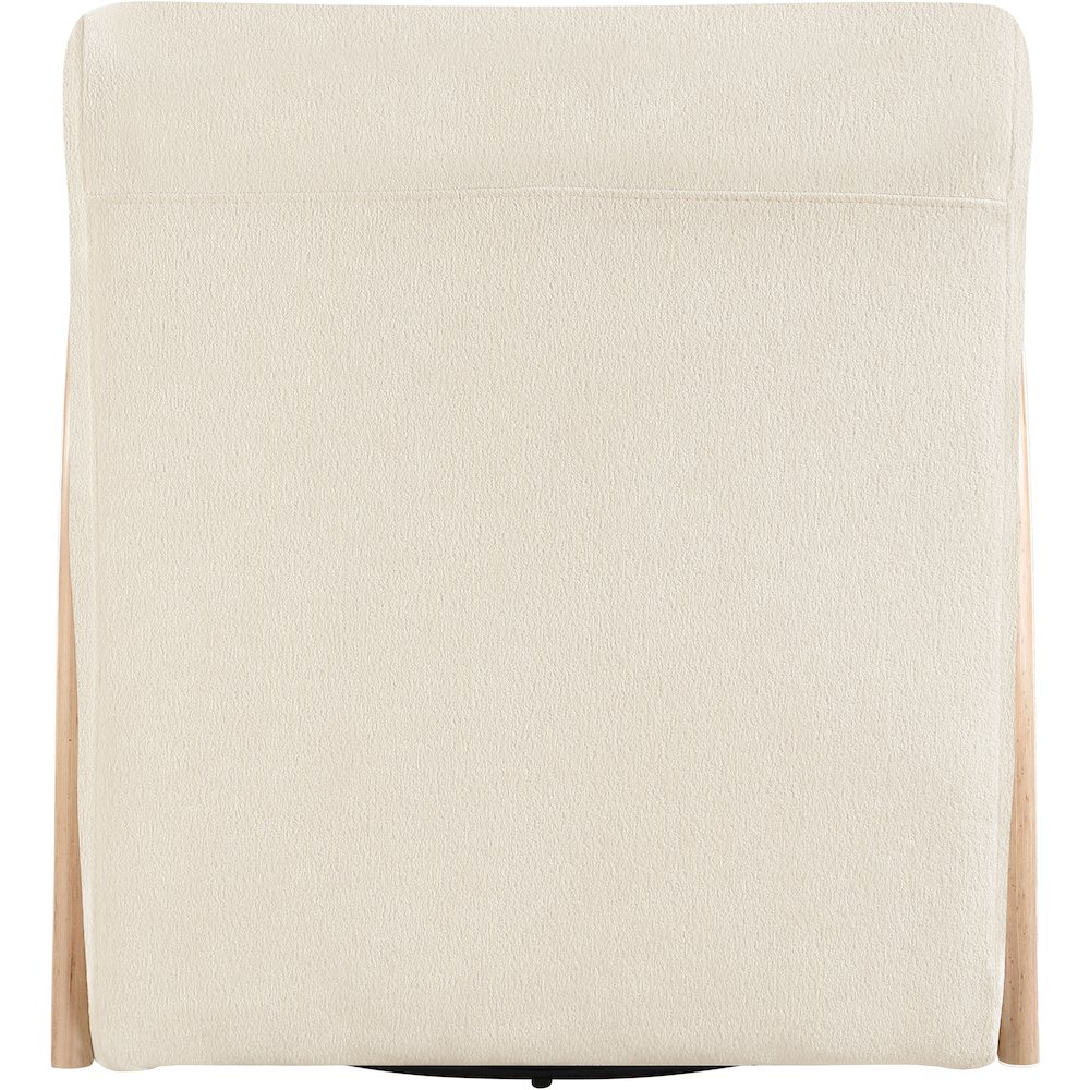 Neria Cream Chenille Fabric Upholstered Swivel Accent Chair. Picture 5