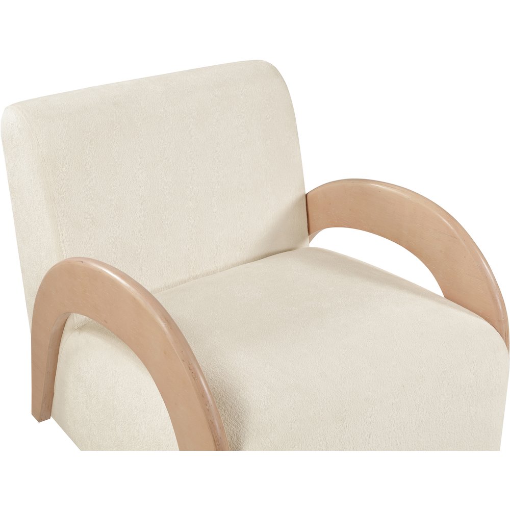 Neria Cream Chenille Fabric Upholstered Swivel Accent Chair. Picture 6