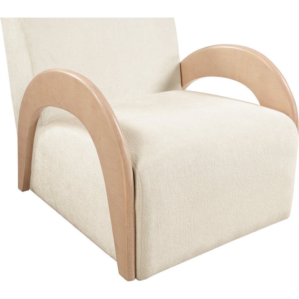 Neria Cream Chenille Fabric Upholstered Swivel Accent Chair. Picture 7