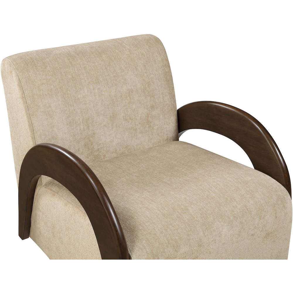 Neria Beige Chenille Fabric Upholstered Swivel Accent Chair. Picture 6