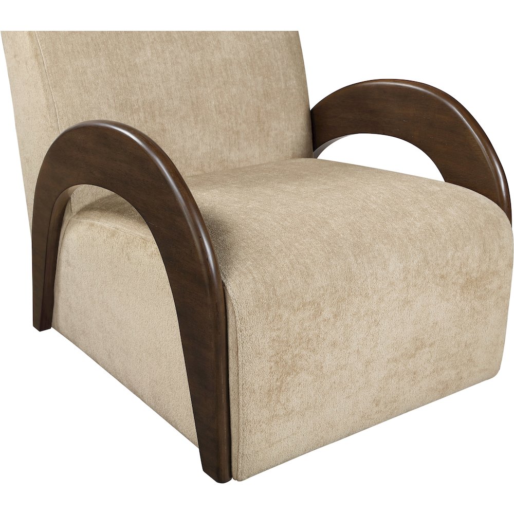 Neria Beige Chenille Fabric Upholstered Swivel Accent Chair. Picture 7