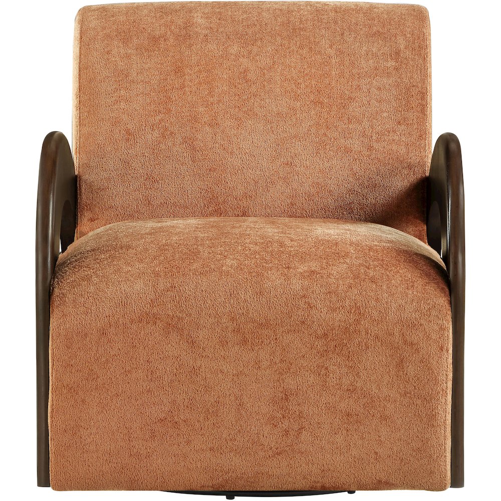 Neria Cognac Chenille Fabric Upholstered Swivel Accent Chair. Picture 3