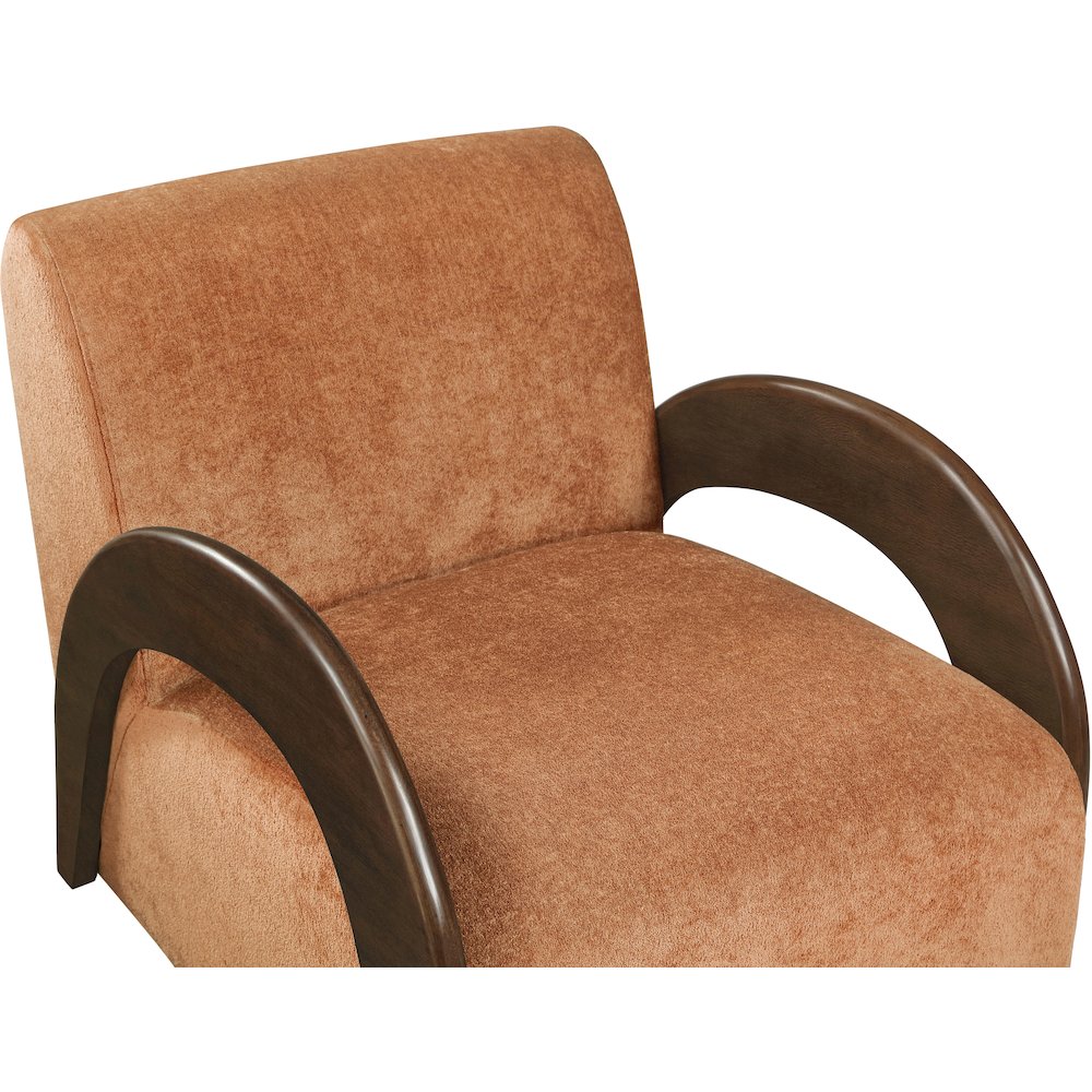 Neria Cognac Chenille Fabric Upholstered Swivel Accent Chair. Picture 6