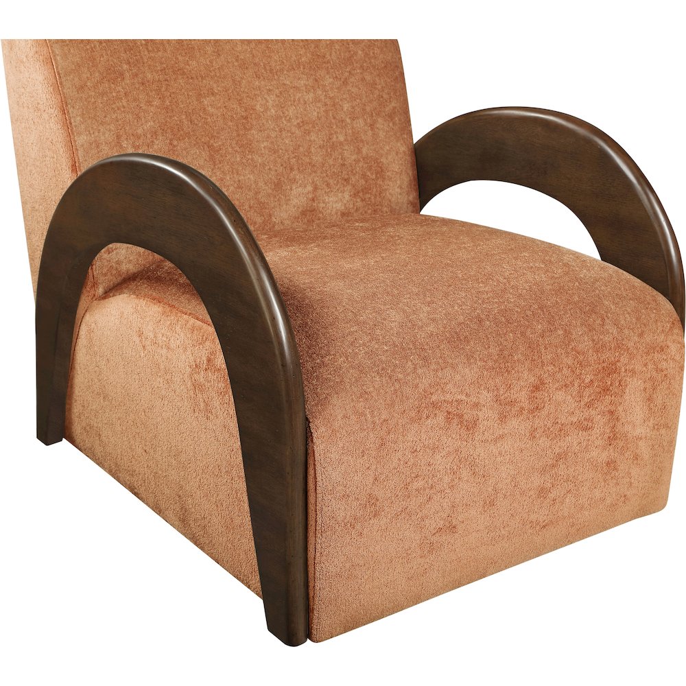 Neria Cognac Chenille Fabric Upholstered Swivel Accent Chair. Picture 7