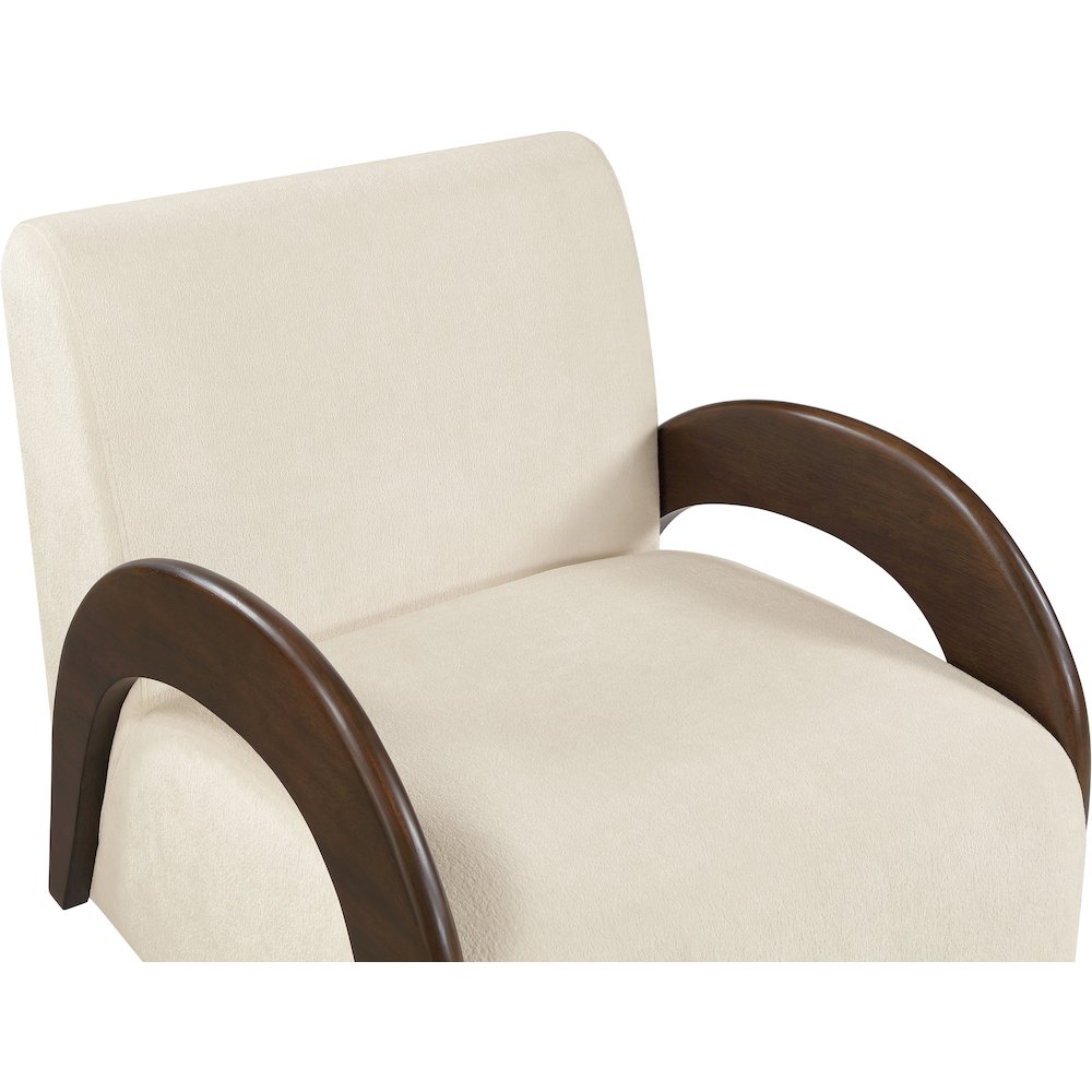 Neria Cream Chenille Fabric Upholstered Swivel Accent Chair. Picture 6