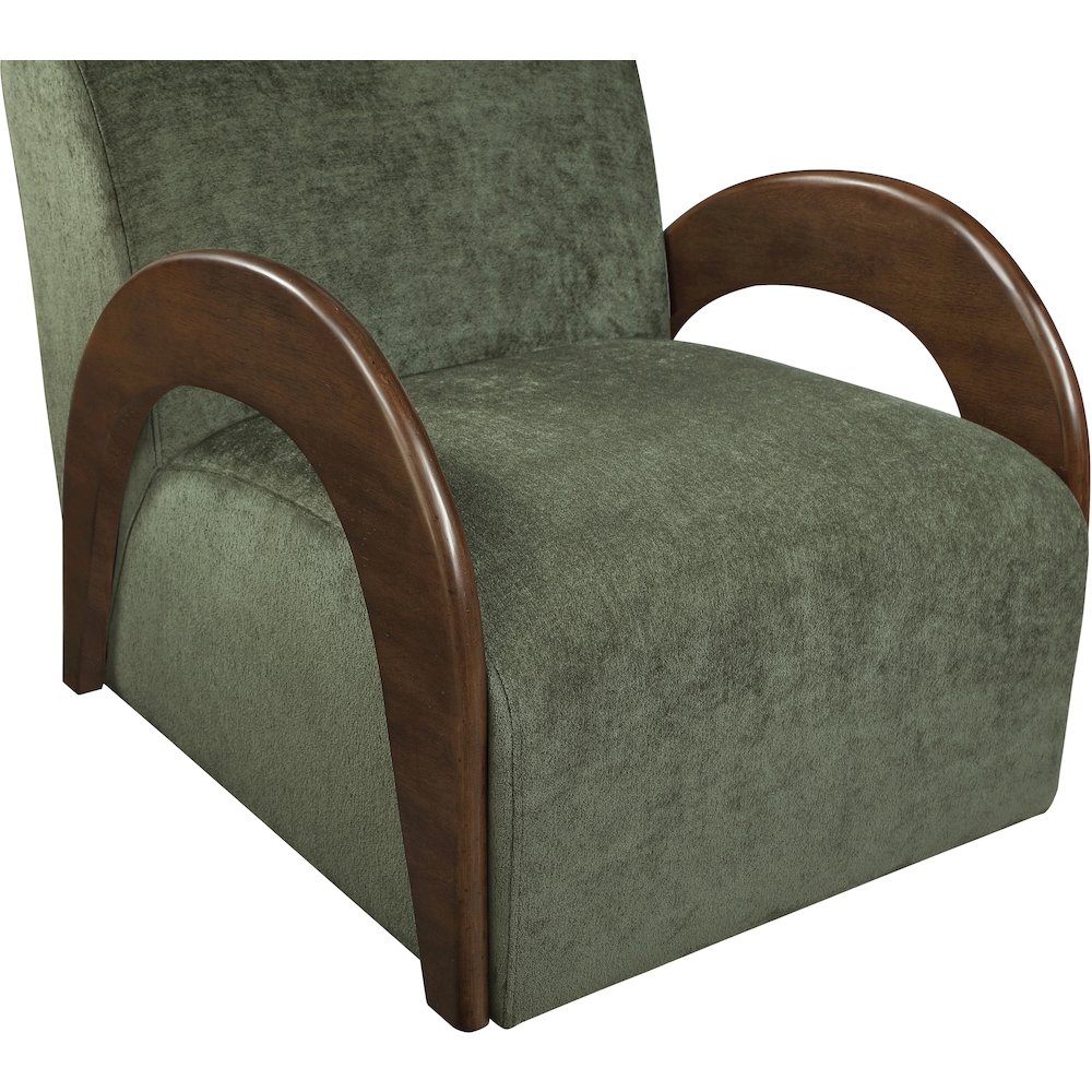 Neria Green Chenille Fabric Upholstered Swivel Accent Chair. Picture 7
