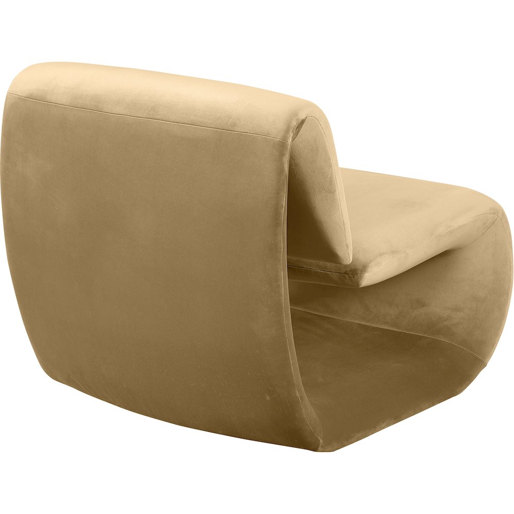 Nouveau Camel Velvet Accent Chair. Picture 6
