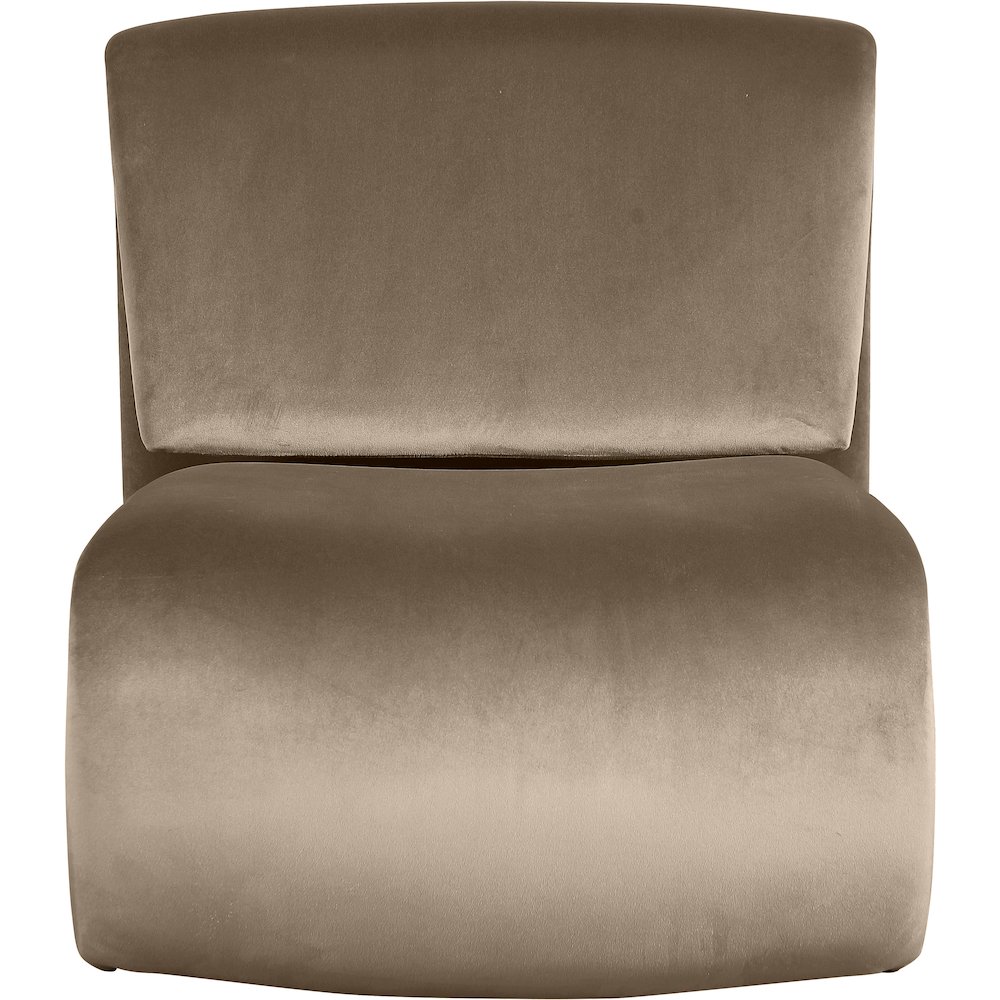 Nouveau Taupe Velvet Accent Chair. Picture 3