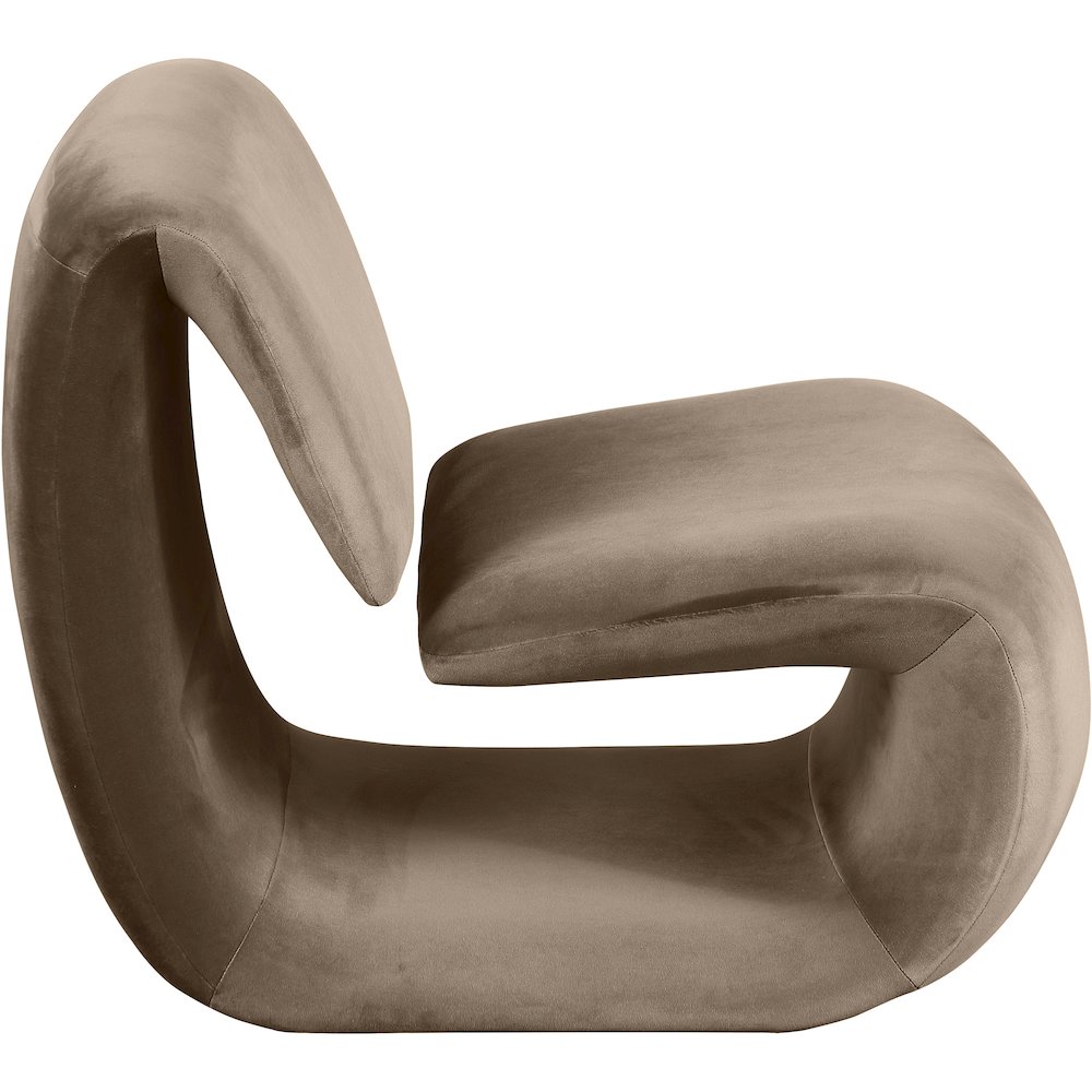 Nouveau Taupe Velvet Accent Chair. Picture 4