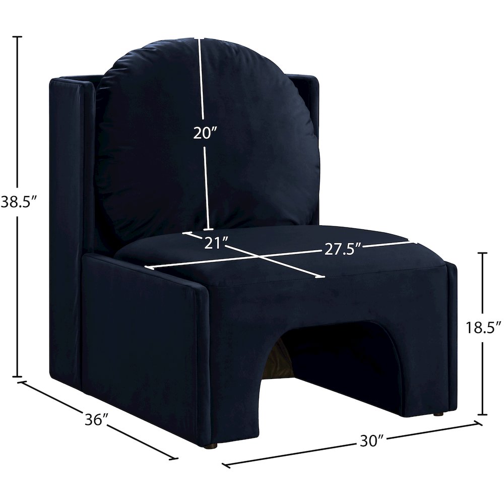 Sigma Navy Velvet Accent Chair. Picture 8