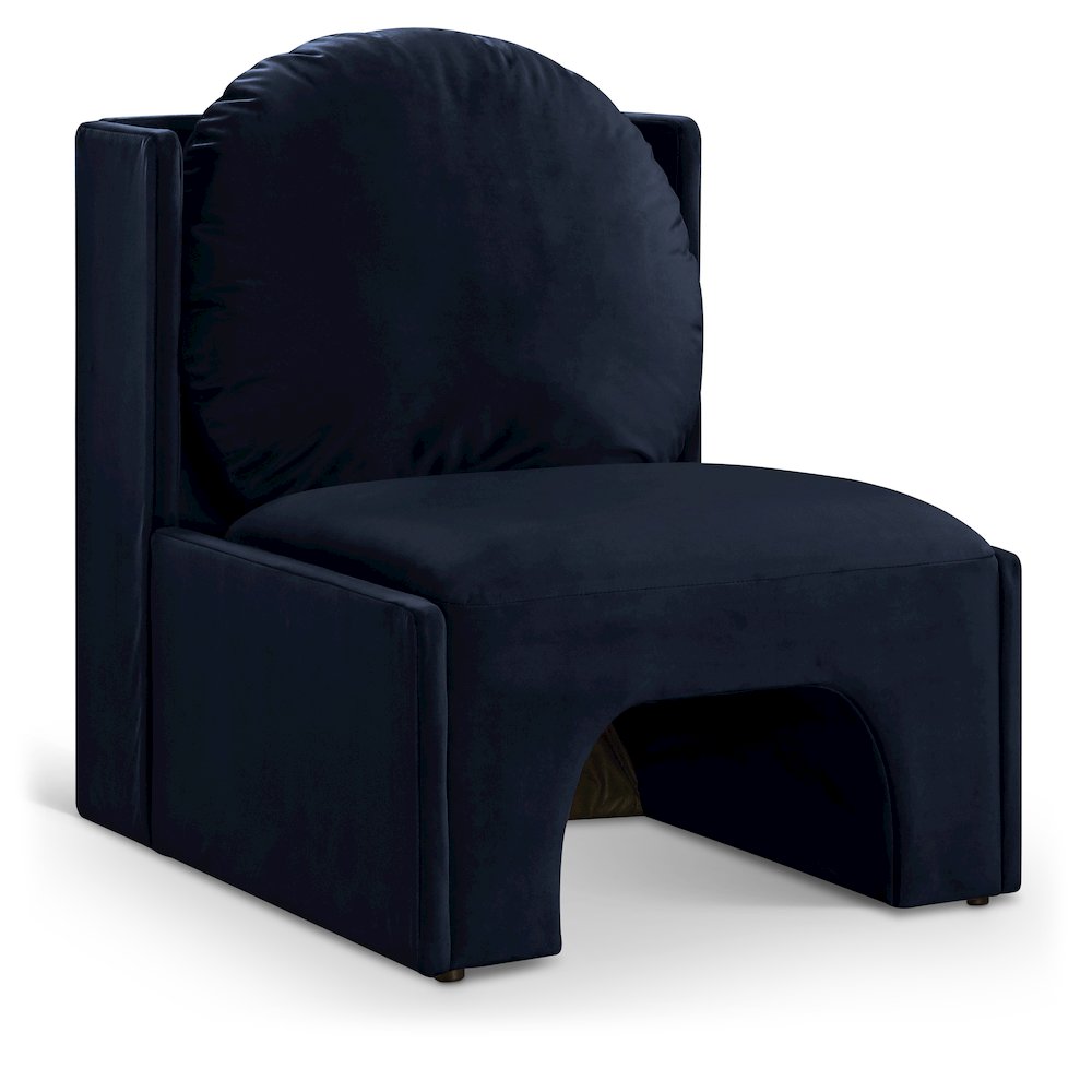 Sigma Navy Velvet Accent Chair. Picture 1