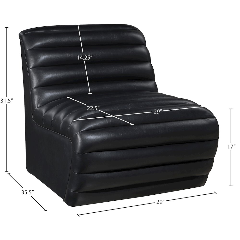 Vega Black Vegan Leather Accent Chair. Picture 9