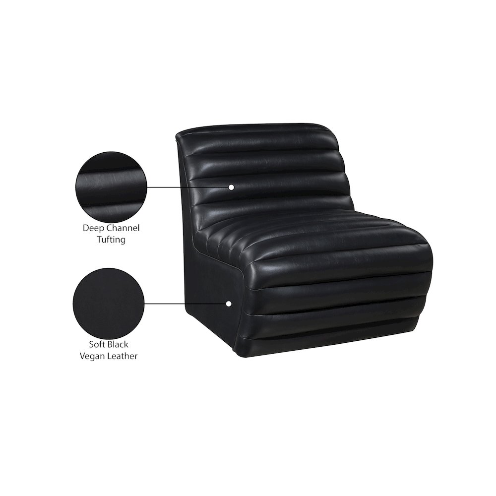 Vega Black Vegan Leather Accent Chair. Picture 10