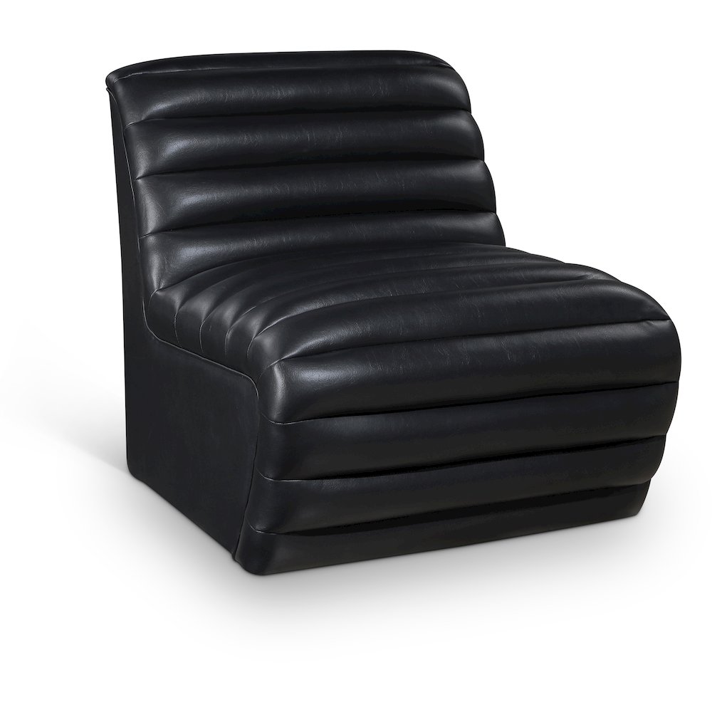 Vega Black Vegan Leather Accent Chair. Picture 1