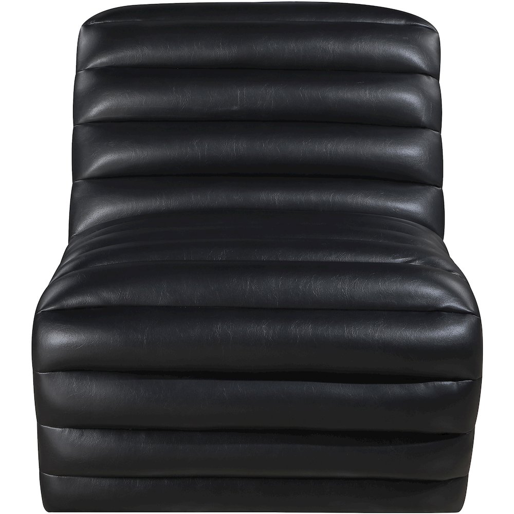 Vega Black Vegan Leather Accent Chair. Picture 3