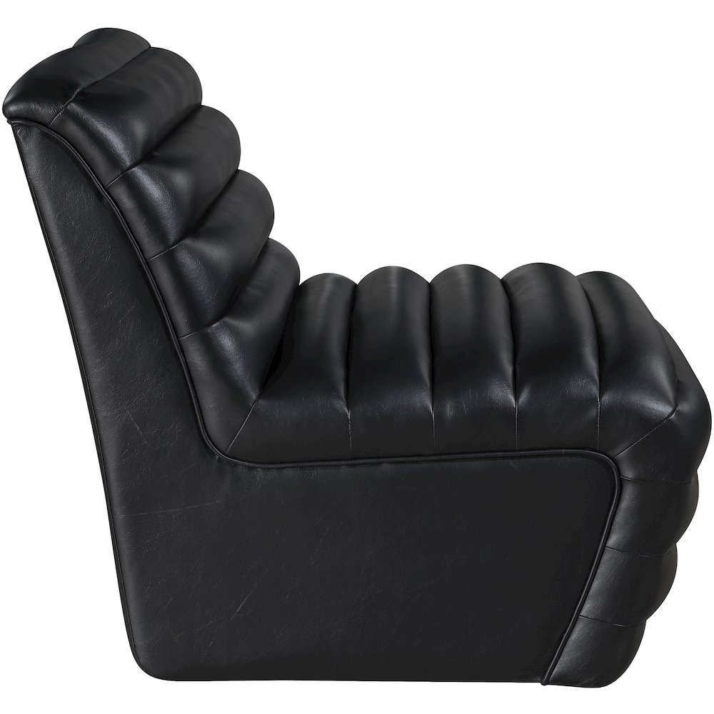 Vega Black Vegan Leather Accent Chair. Picture 4