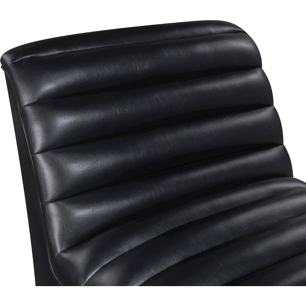 Vega Black Vegan Leather Accent Chair. Picture 7