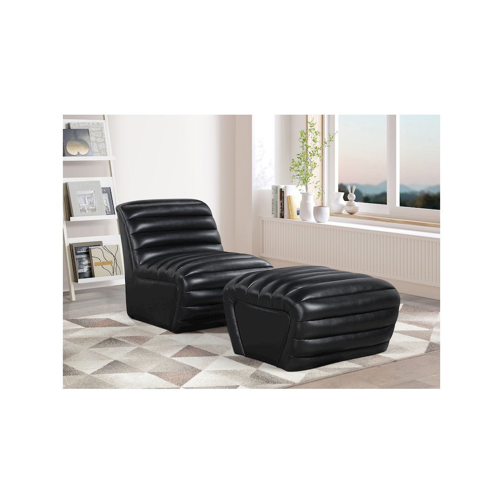 Vega Black Vegan Leather Accent Chair. Picture 8