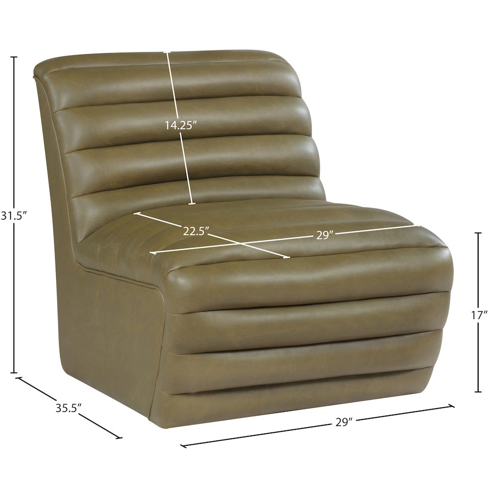 Vega Olive Vegan Leather Accent Chair. Picture 9