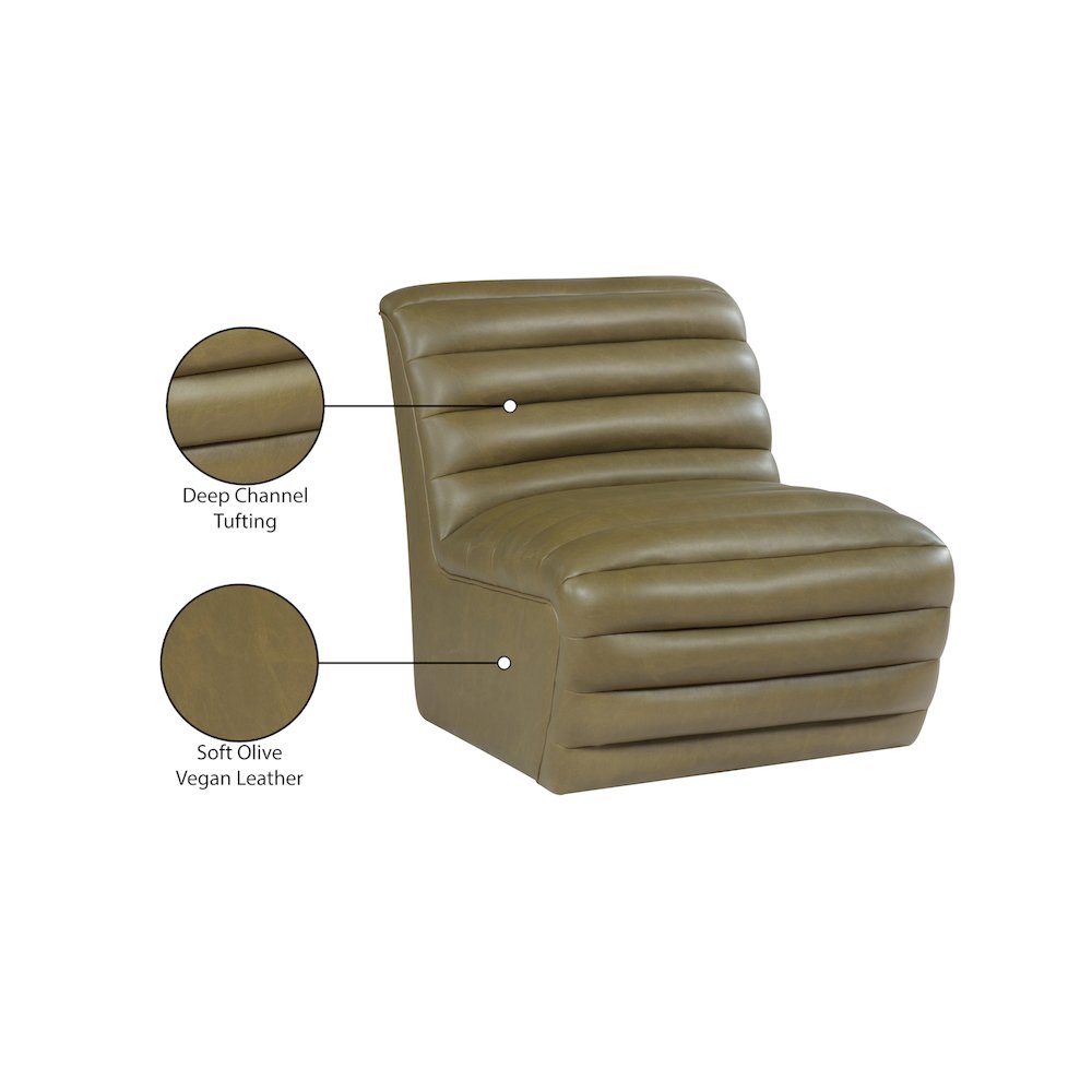 Vega Olive Vegan Leather Accent Chair. Picture 10