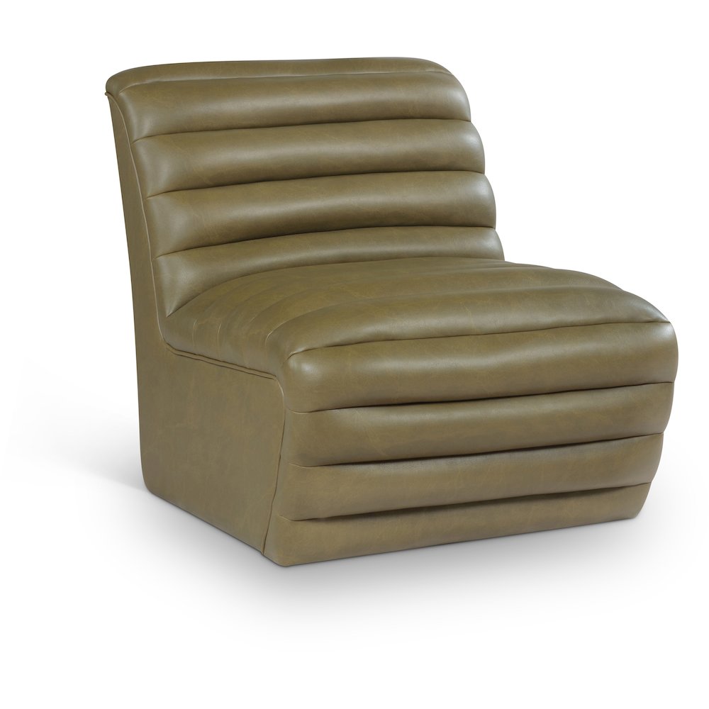 Vega Olive Vegan Leather Accent Chair. Picture 1