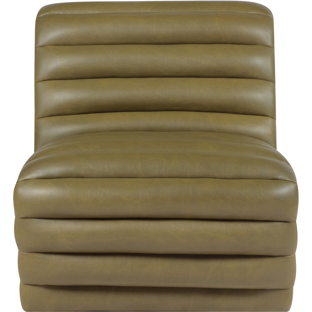 Vega Olive Vegan Leather Accent Chair. Picture 3