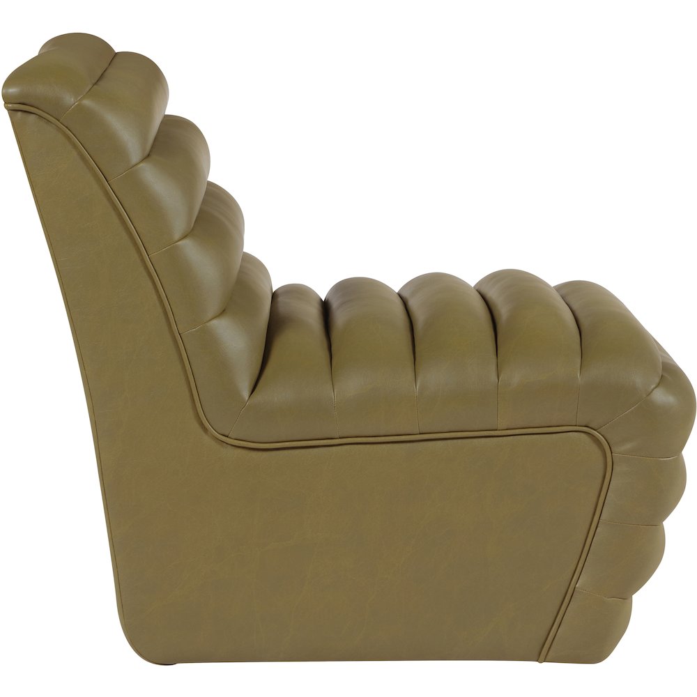 Vega Olive Vegan Leather Accent Chair. Picture 4