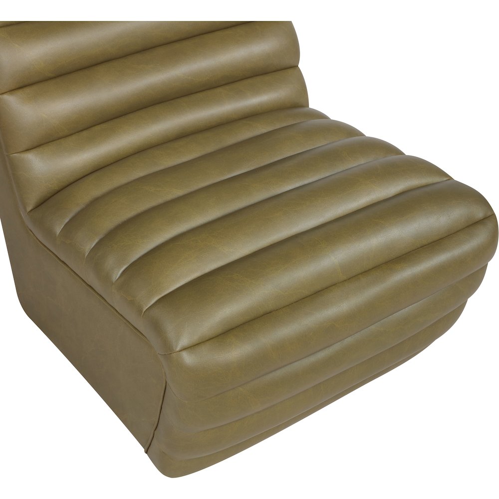 Vega Olive Vegan Leather Accent Chair. Picture 6