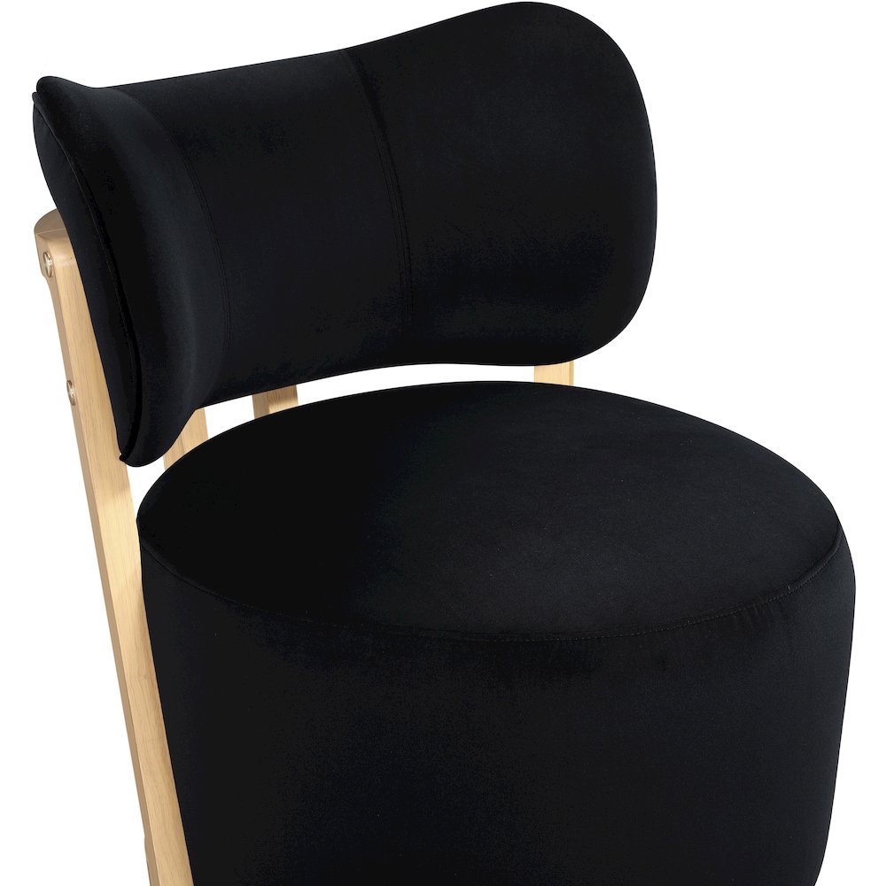 Elara Black Velvet Upholstered Swivel Accent Chair. Picture 6