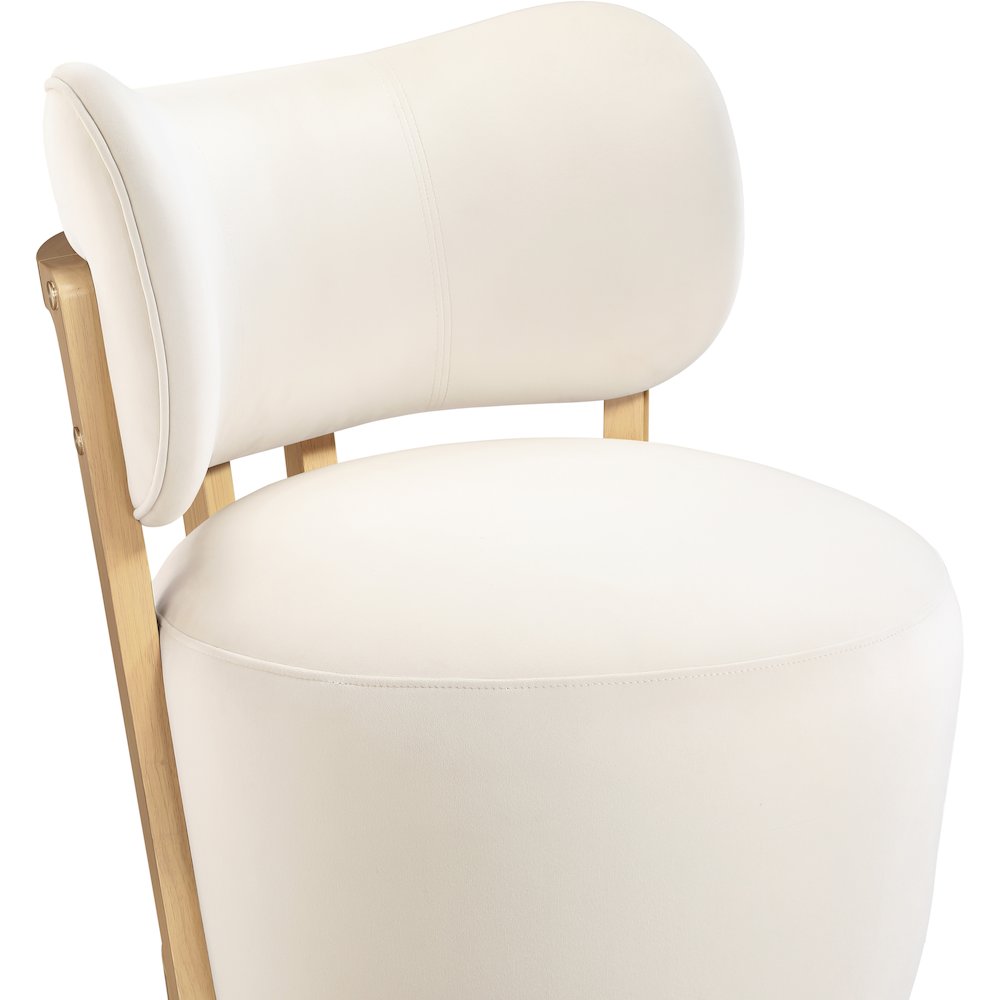 Elara Cream Velvet Upholstered Swivel Accent Chair. Picture 6