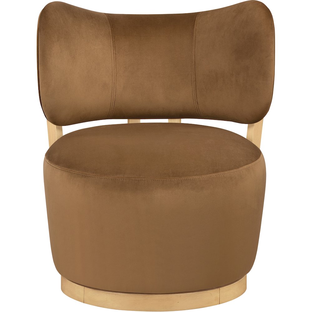 Elara Saddle Velvet Upholstered Swivel Accent Chair. Picture 3