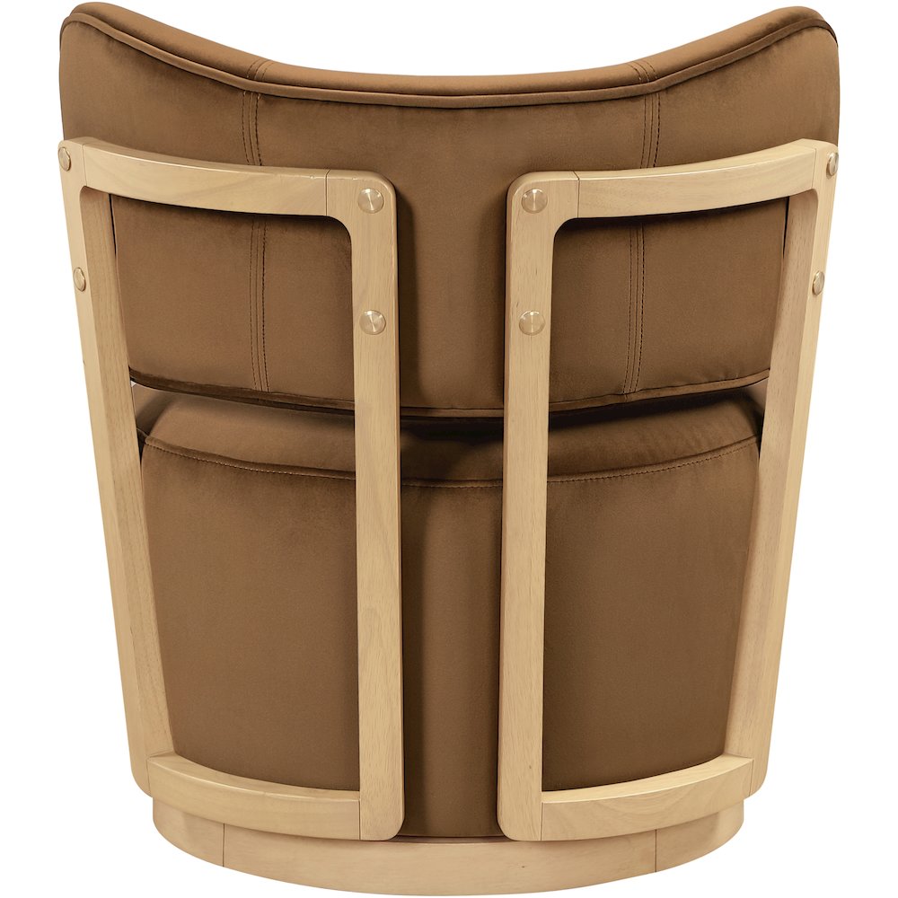 Elara Saddle Velvet Upholstered Swivel Accent Chair. Picture 5