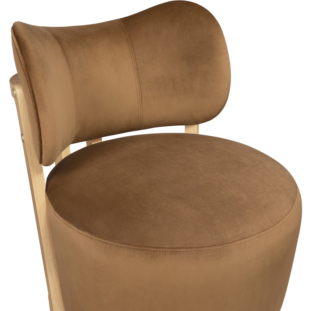 Elara Saddle Velvet Upholstered Swivel Accent Chair. Picture 6
