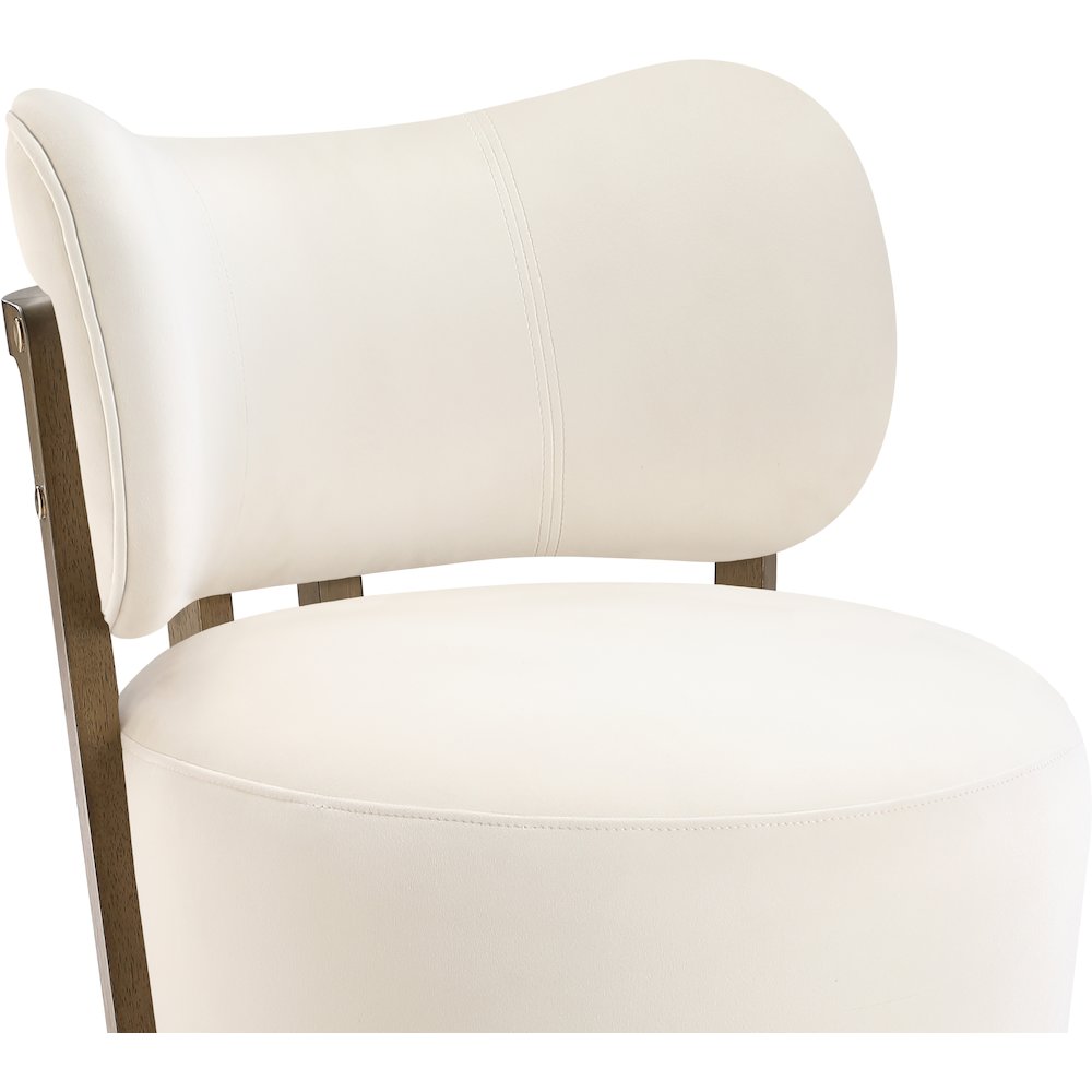Elara Cream Velvet Upholstered Swivel Accent Chair. Picture 6