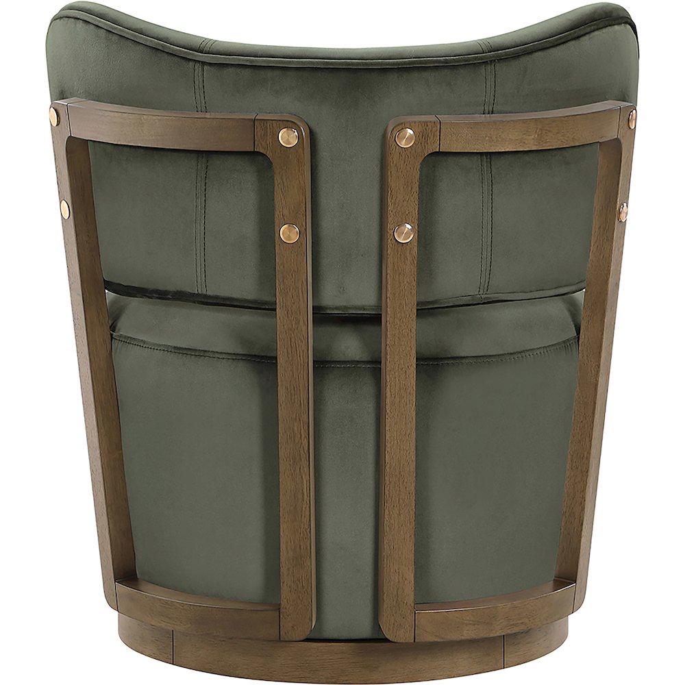 Elara Green Velvet Upholstered Swivel Accent Chair. Picture 5