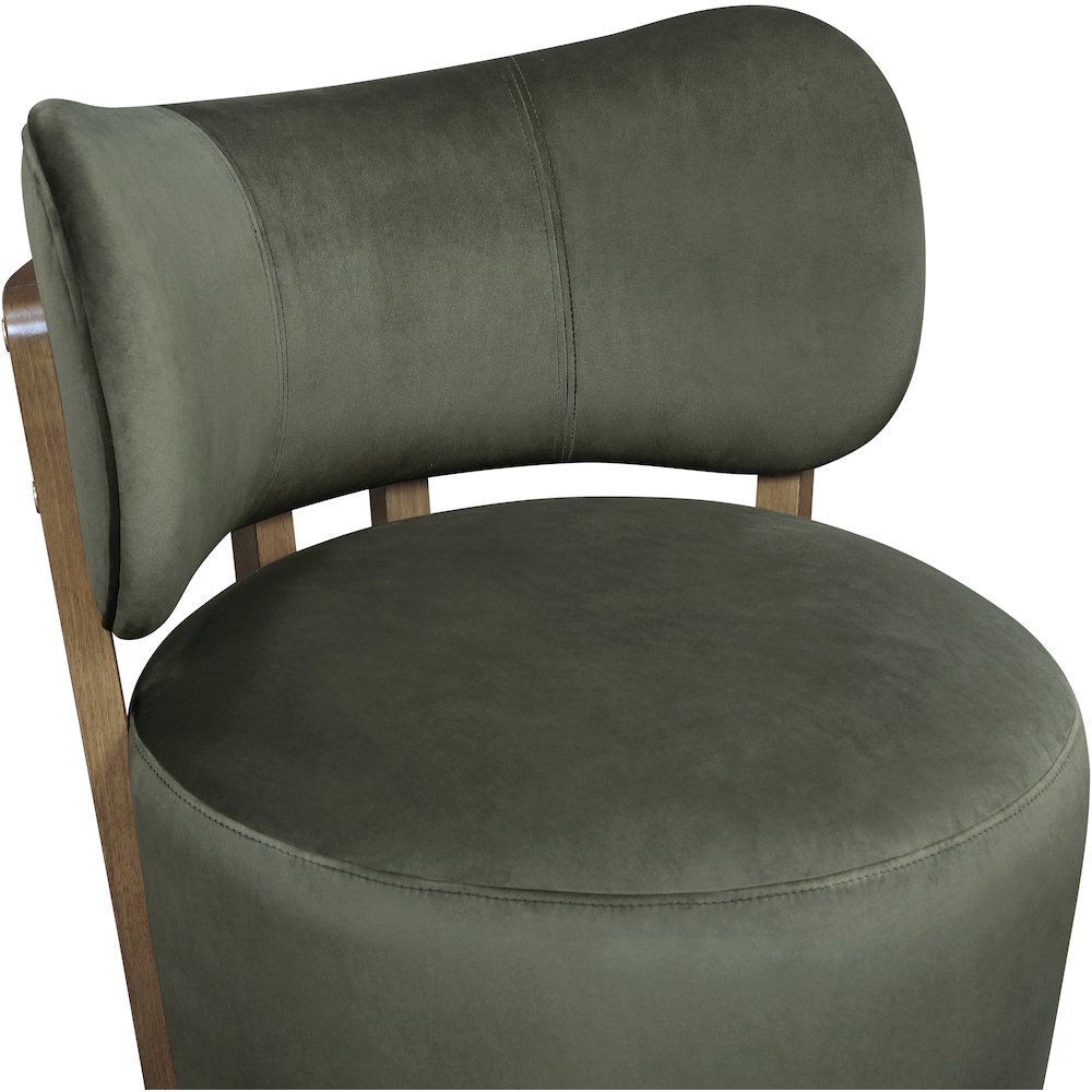 Elara Green Velvet Upholstered Swivel Accent Chair. Picture 6