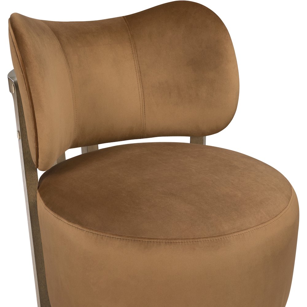 Elara Saddle Velvet Upholstered Swivel Accent Chair. Picture 6