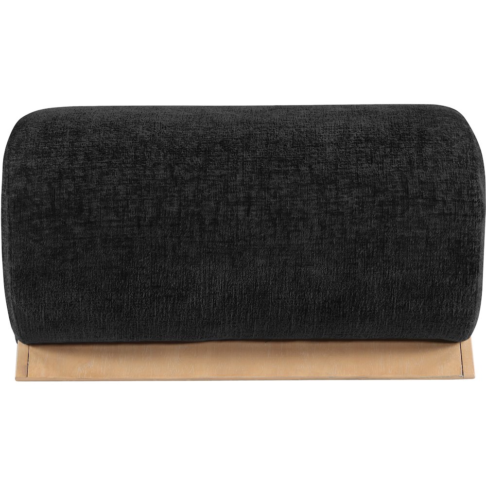 Akira Black Fabric Upholstered Ottoman. Picture 2