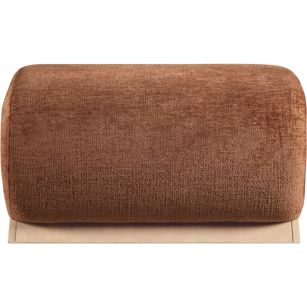 Akira Cognac Fabric Upholstered Ottoman. Picture 2