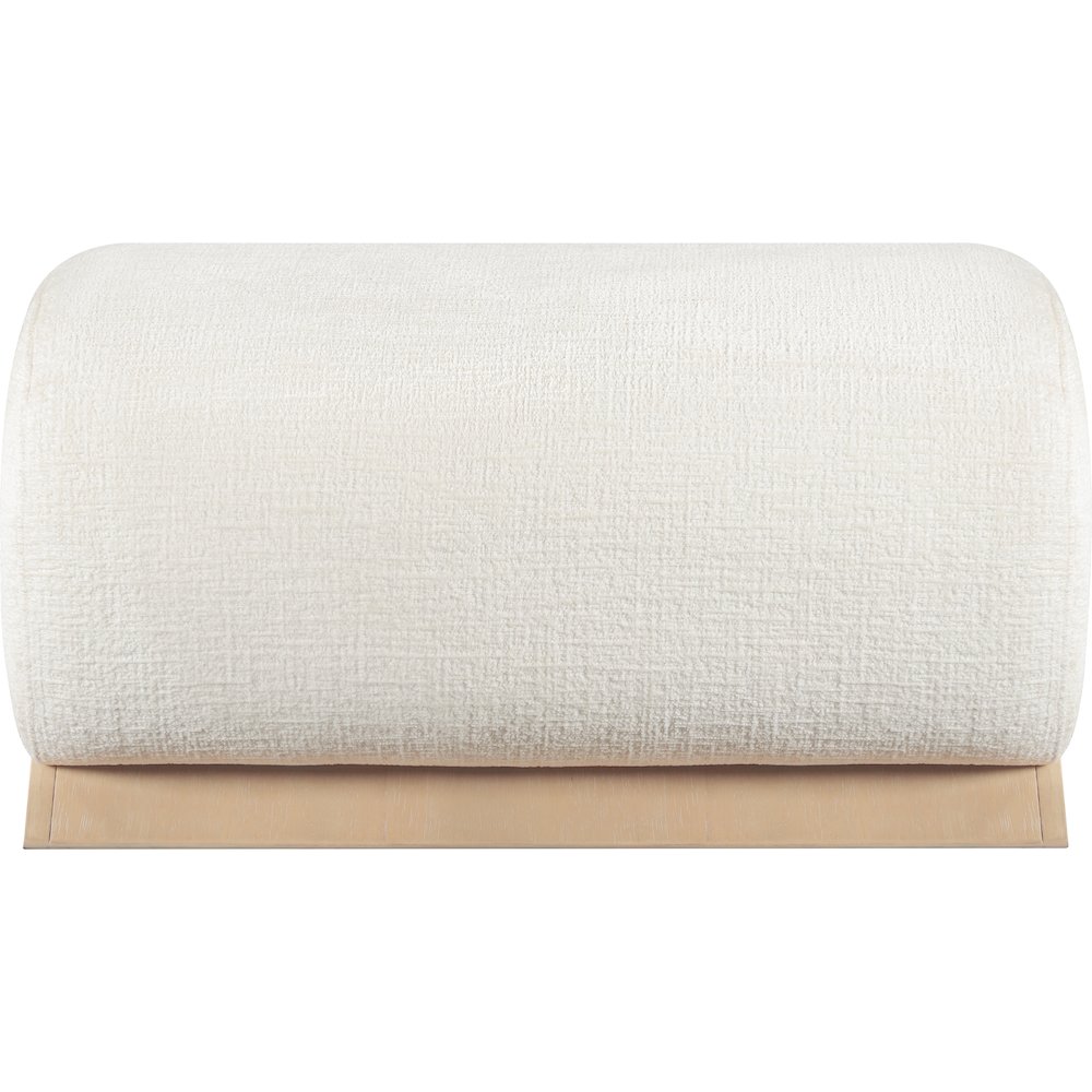 Akira Cream Fabric Upholstered Ottoman. Picture 2