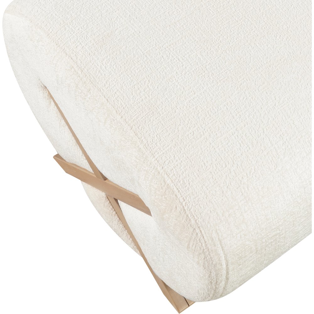 Akira Cream Fabric Upholstered Ottoman. Picture 4