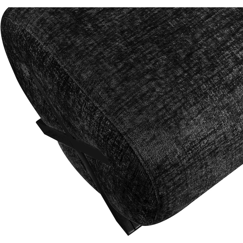 Akira Black Fabric Upholstered Ottoman. Picture 3