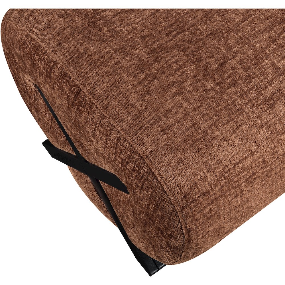Akira Cognac Fabric Upholstered Ottoman. Picture 4