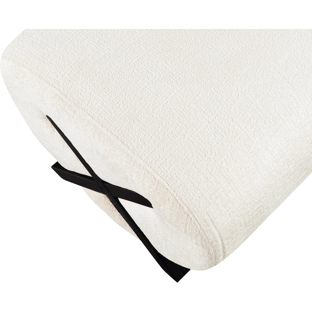 Akira Cream Fabric Upholstered Ottoman. Picture 4